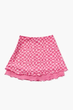 Girls Checkered Tiered Skirt (Kids)