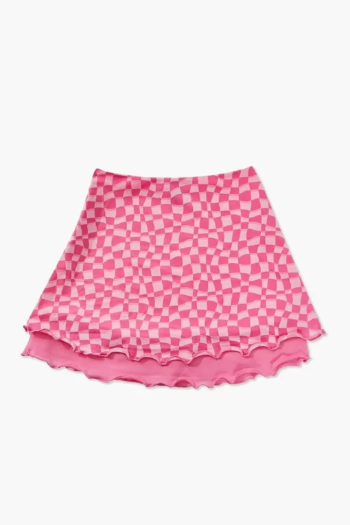 Girls Checkered Tiered Skirt (Kids)
