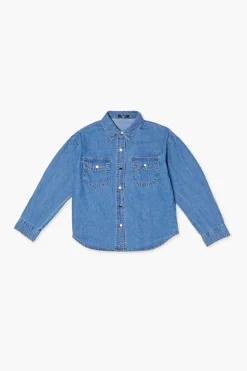 Girls Denim Long-Sleeve Shirt (Kids)