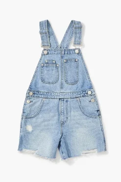 Girls Denim Overall Shorts (Kids)