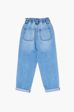 Girls Distressed Paperbag Jeans (Kids)