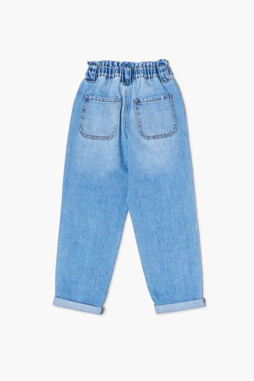 Girls Distressed Paperbag Jeans (Kids)