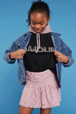 Girls Embellished Amour Graphic Tee (Kids)