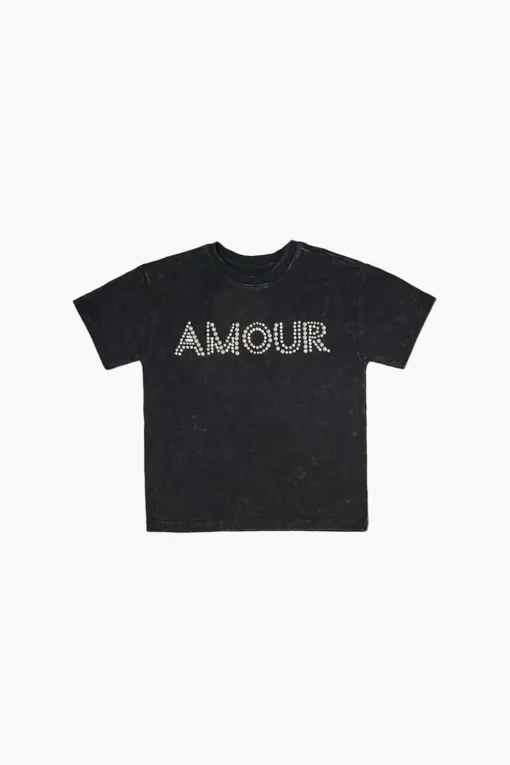 Girls Embellished Amour Graphic Tee (Kids)