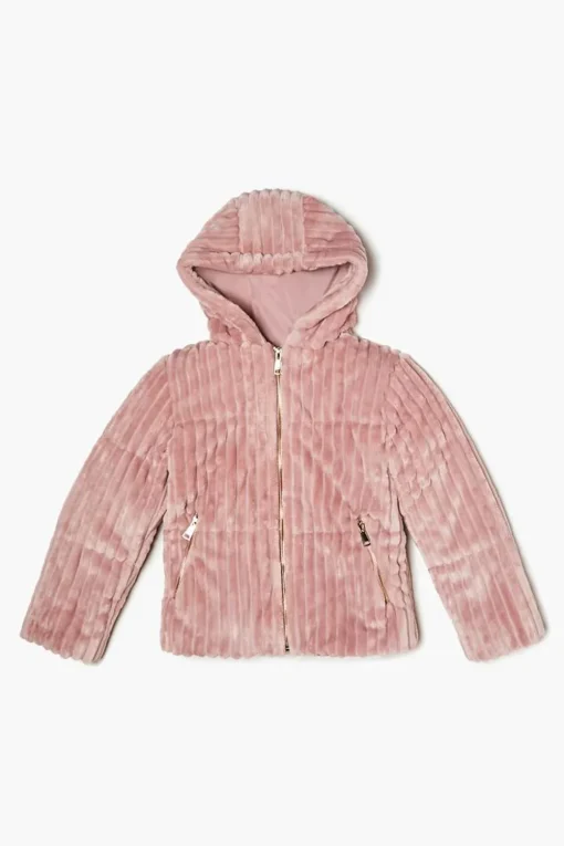 Girls Faux Fur Zip-Up Coat (Kids)