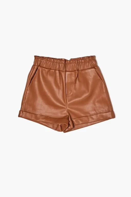 Girls Faux Leather Shorts (Kids)