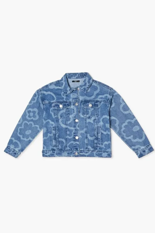 Girls Floral Denim Shacket (Kids)