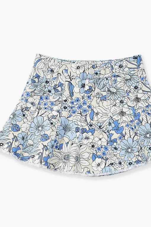 Girls Floral Denim Skirt (Kids)