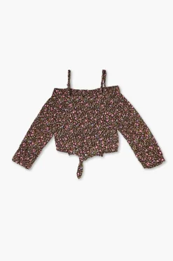 Girls Floral Open-Shoulder Top (Kids)