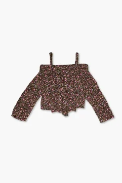 Girls Floral Open-Shoulder Top (Kids)