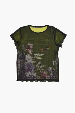 Girls Floral Print Mesh Tee (Kids)