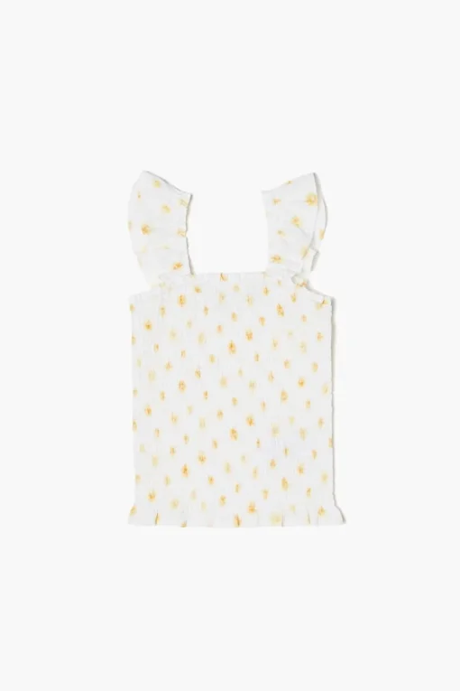 Girls Floral Print Smocked Top (Kids)