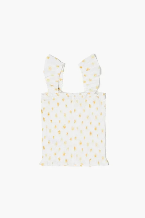 Girls Floral Print Smocked Top (Kids)