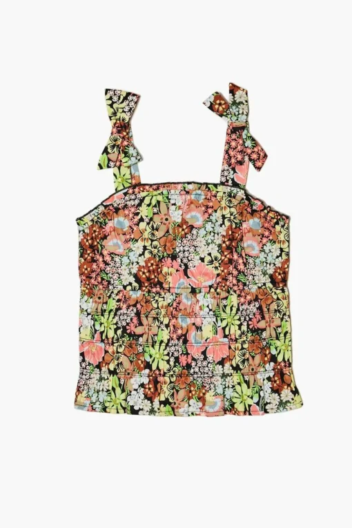 Girls Floral Tie-Strap Top (Kids)