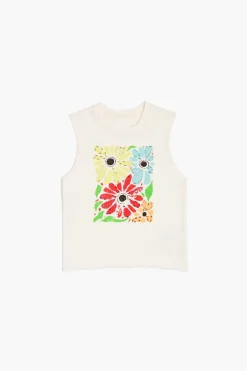 Girls Flower Graphic Muscle Tee (Kids)