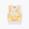 Girls Fuzzy Abstract Floral Sweater Vest (Kids)