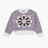 Girls Fuzzy Flower Graphic Sweater (Kids)