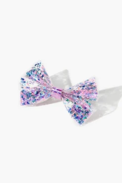 Girls Glittered Confetti Bow Hair Clip (Kids)