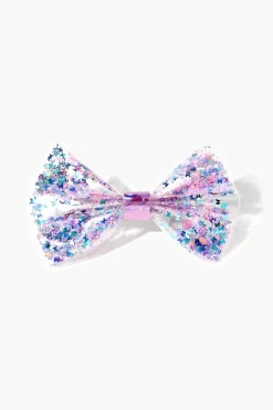 Girls Glittered Confetti Bow Hair Clip (Kids)