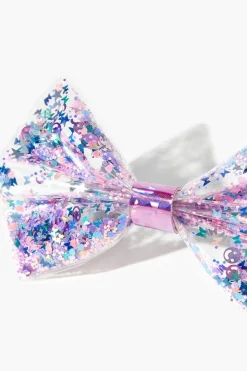 Girls Glittered Confetti Bow Hair Clip (Kids)