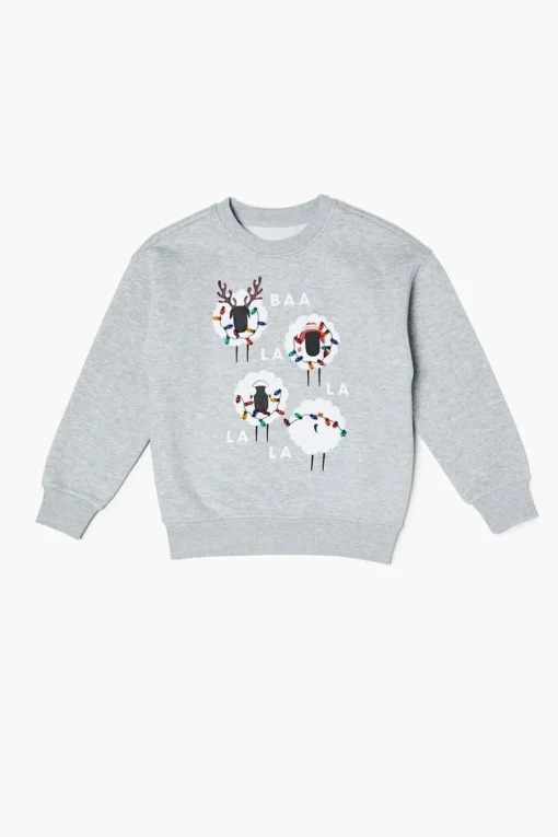 Girls Holiday Sheep Graphic Pullover (Kids)