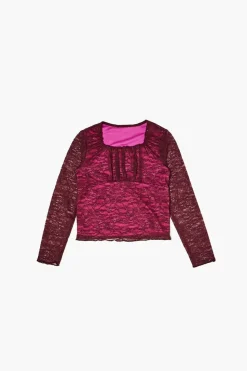 Girls Lace Pintucked Top (Kids)