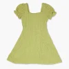 Girls Lace Puff-Sleeve Dress (Kids)