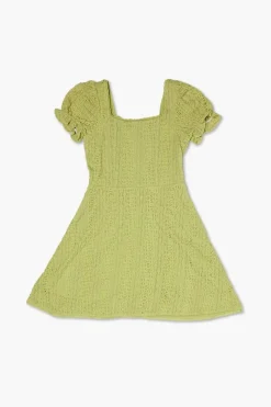 Girls Lace Puff-Sleeve Dress (Kids)