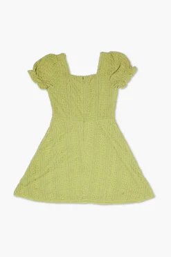 Girls Lace Puff-Sleeve Dress (Kids)