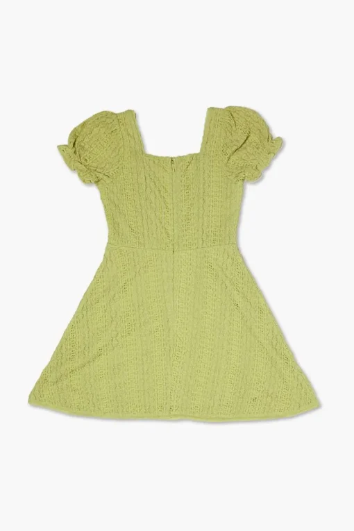 Girls Lace Puff-Sleeve Dress (Kids)