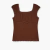 Girls Lace-Trim Cap-Sleeve Top (Kids)