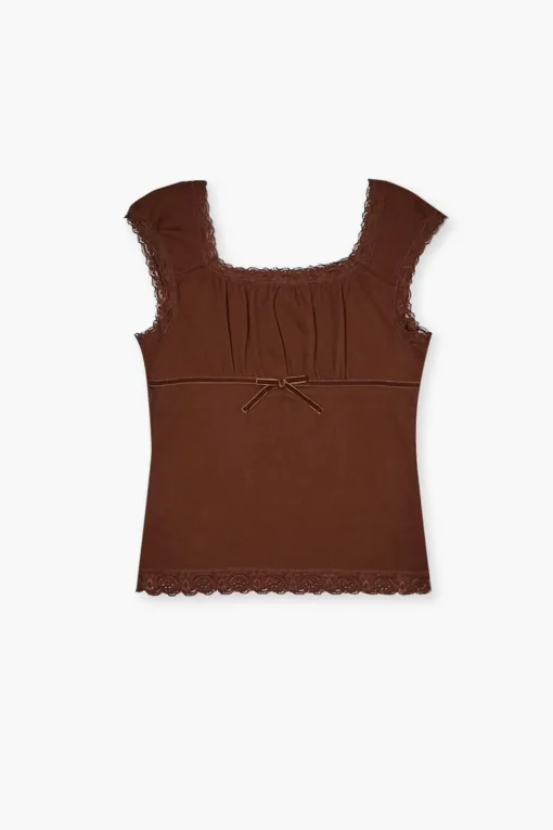 Girls Lace-Trim Cap-Sleeve Top (Kids)