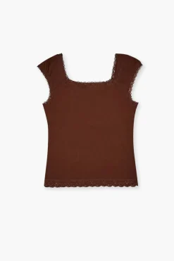 Girls Lace-Trim Cap-Sleeve Top (Kids)
