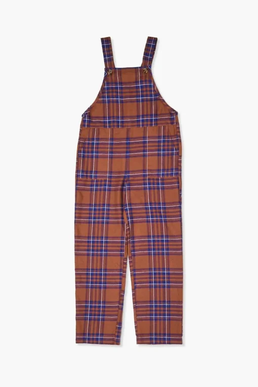 Girls Plaid Overalls (Kids)