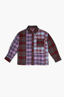 Girls Reworked Plaid Shirt (Kids)