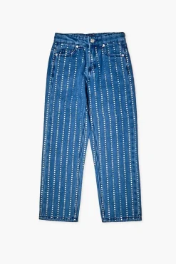 Girls Rhinestone-Striped Jeans (Kids)