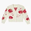 Girls Rose Print Cardigan Sweater (Kids)