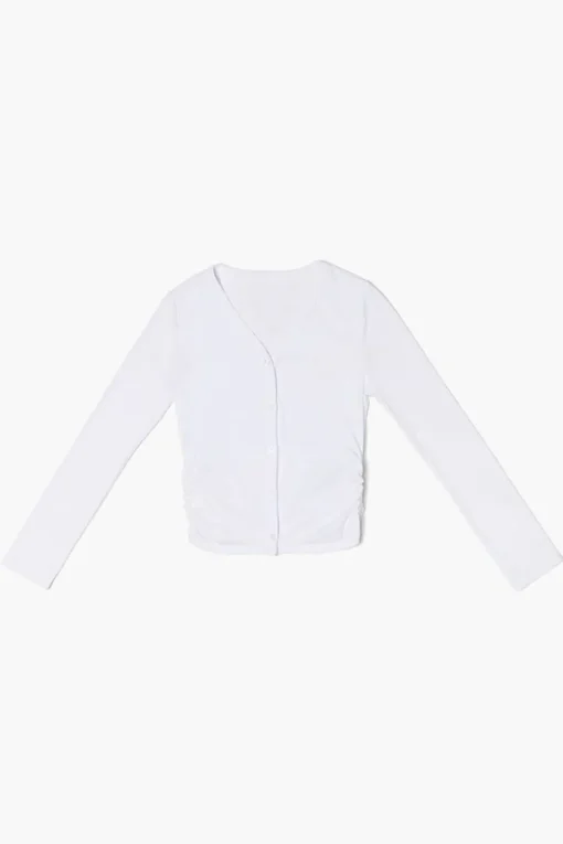 Girls Ruched Button-Front Top (Kids)