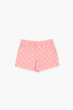 Girls Satin Checkered Shorts (Kids)