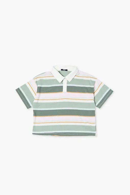 Girls Striped Polo Shirt (Kids)