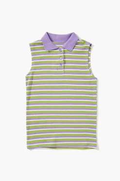 Girls Striped Polo Shirt (Kids)
