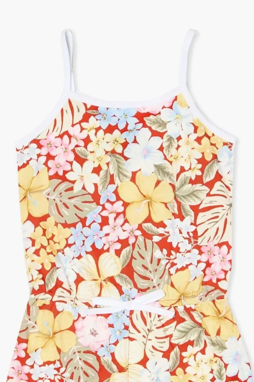 Girls Tropical Floral Print Romper (Kids)