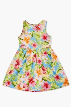 Girls Tropical Print A-Line Dress (Kids)