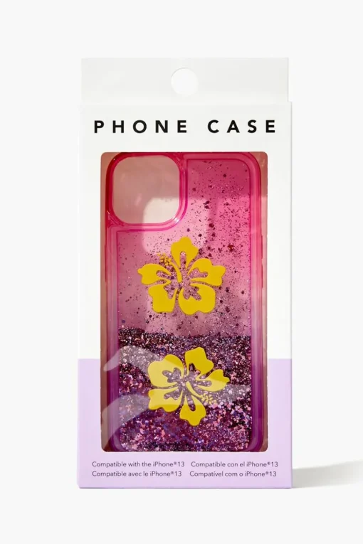 Glitter Flower Case For Iphone 13