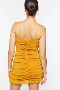Glitter Knit Ruched Mini Dress