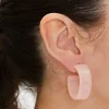 Glitter Open-End Hoop Earrings