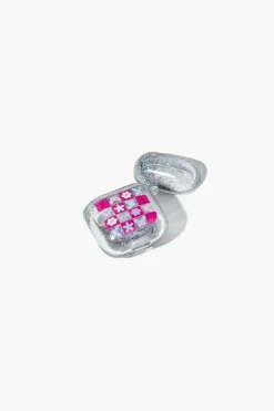 Glittered Floral Earbuds Case