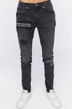 Graphic Paint Splatter Skinny Jeans