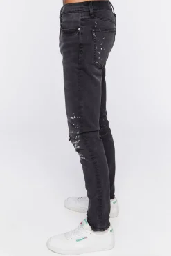 Graphic Paint Splatter Skinny Jeans