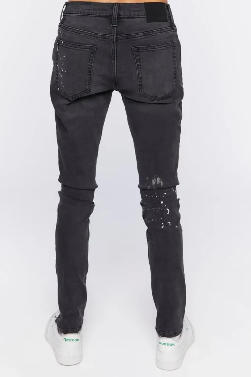 Graphic Paint Splatter Skinny Jeans